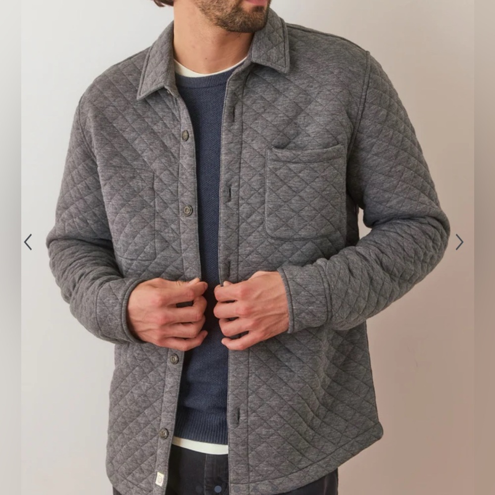 NWT MENS Corbet Quilted Overshirt - Grey Heather Dark
